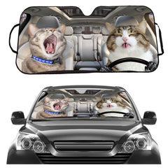 Cat Driving Car Sunshade for Windshield - UV Protection
