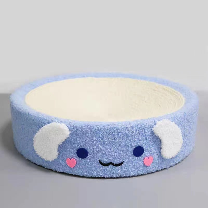 Adorable Blue Cinnamon Dog Scratching Post and Lounger - 41cm Cat Scratch Proof Basin