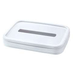 2-pcs White Silicone Tissue Box Holder - Automatic Self-Lowering Dispenser