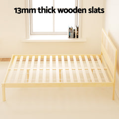 Artiss Bed Frame Double Size Rattan Wooden RITA