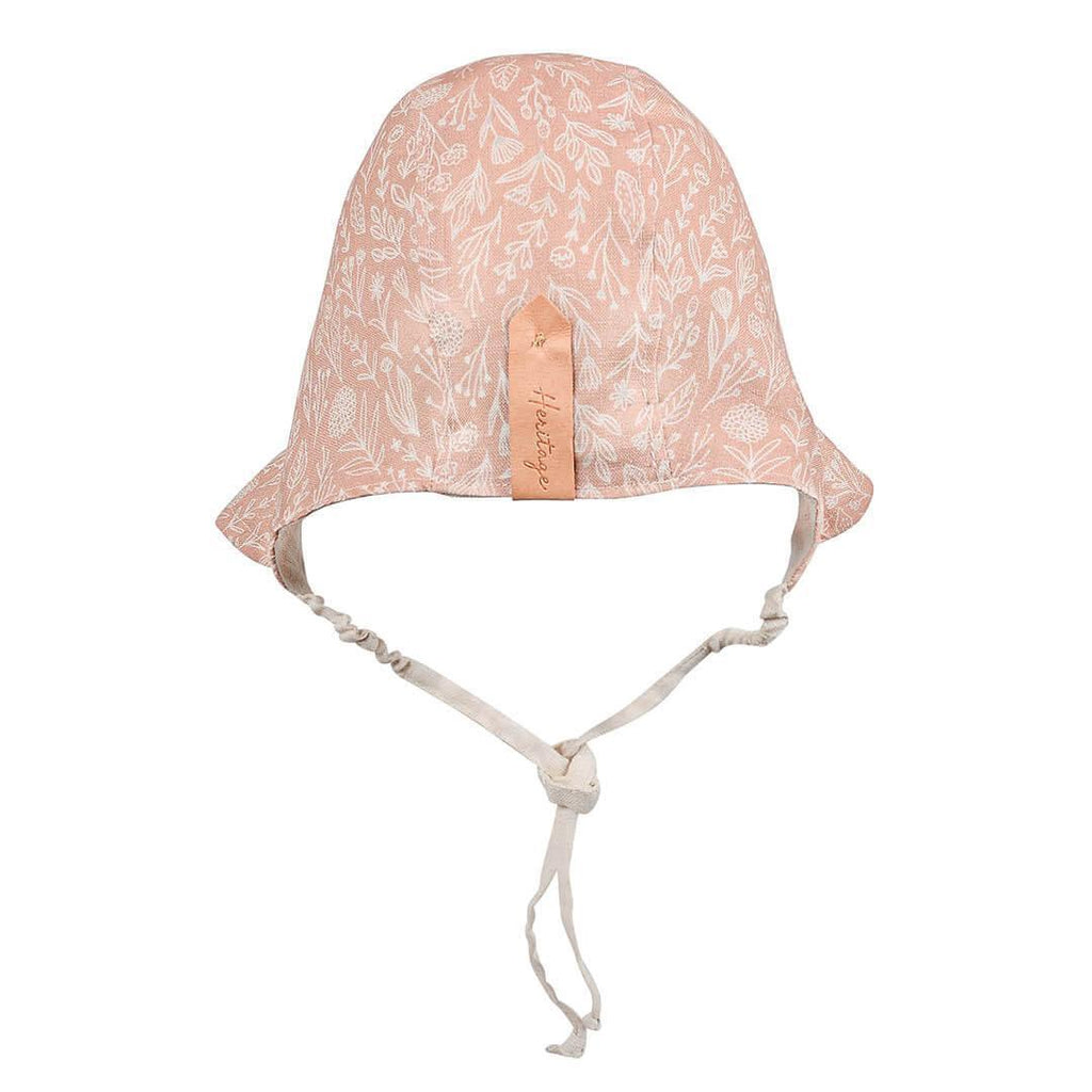 Bedhead Heritage Reversible Ruffle Bonnet Hat-Freya/Flax M-1954803156827377666
