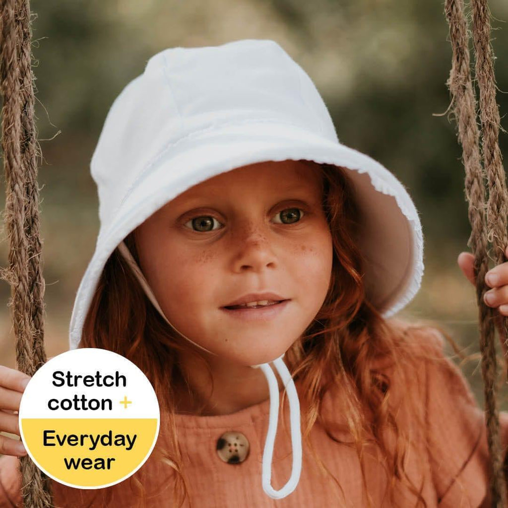 Bedhead Ponytail Bucket Hat - White Ruffle L-1954803155933990915