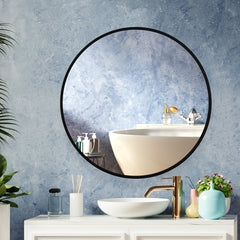 Wall Mirror Round Shaped Bathroom Makeup Large-1954802954196357126