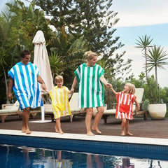 Dock & Bay Adult Poncho Hooded Towel | Cabana Collection | Bondi Blue M-1954802356940050436
