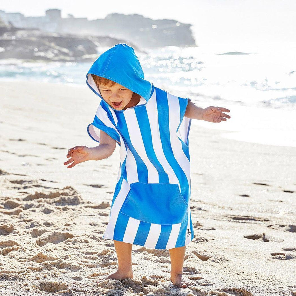 Dock & Bay KIDS Poncho Hooded Towel -Mini Cabana Collection-Bondi Blue S (4-7yrs)-1954802357841825793