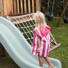 Dock & Bay KIDS Poncho Hooded Towel -Mini Cabana Collection-Phi Phi Pink XS (2-4yrs)-1954802358592606210