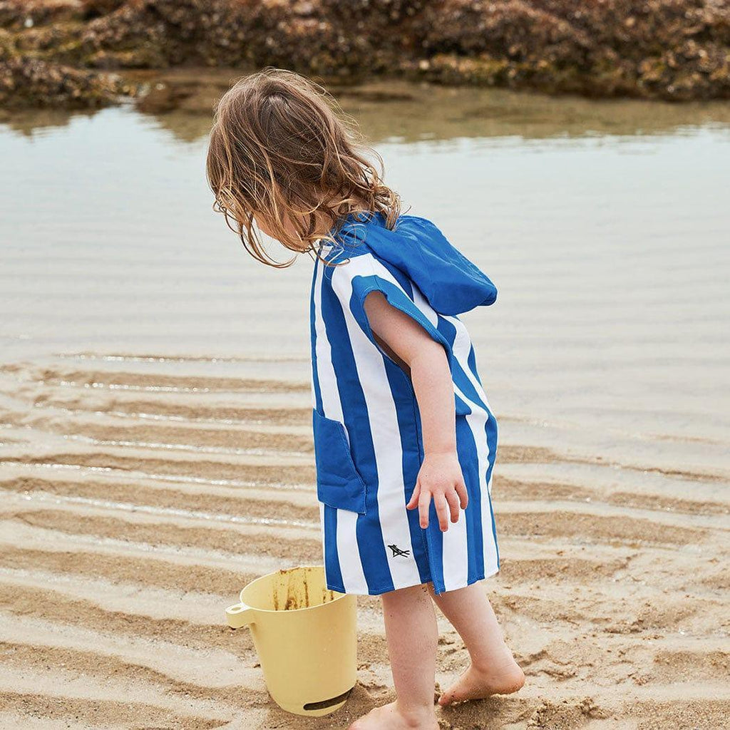 Dock & Bay KIDS Poncho Hooded Towel -Mini Cabana Collection-Whitsunday Blue M (8-10yrs)-1954802358210924544