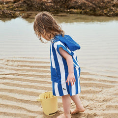 Dock & Bay KIDS Poncho Hooded Towel -Mini Cabana Collection-Whitsunday Blue M (8-10yrs)-1954802358210924544