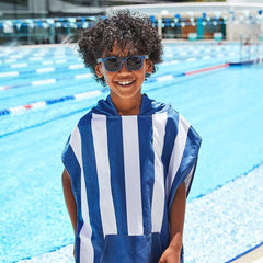 Dock & Bay KIDS Poncho Hooded Towel -Mini Cabana Collection-Whitsunday Blue M (8-10yrs)-1954802358210924546