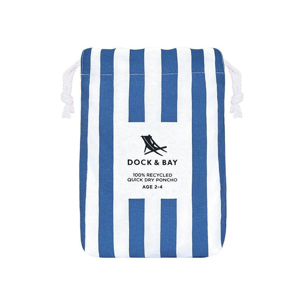 Dock & Bay KIDS Poncho Hooded Towel -Mini Cabana Collection-Whitsunday Blue M (8-10yrs)-1954802358210924550