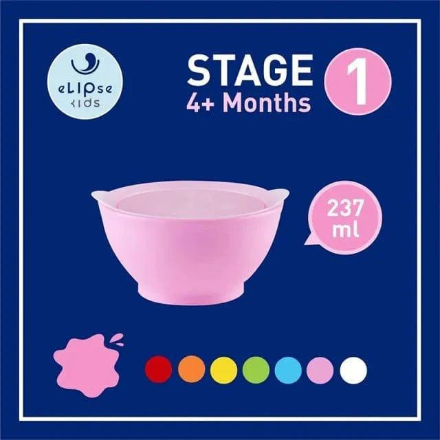Elipse Kids Spill-Proof Anti-Slip Bowl Stage 1 | Single Pack with Lid Blue-1954803044319367168