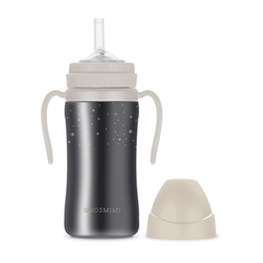 Grosmimi Dark Stainless Straw Cup 300ml Cream Beige-1954803141513973768