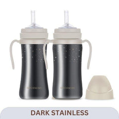 Grosmimi Dark Stainless Straw Cup 300ml Red-1954803142583521280