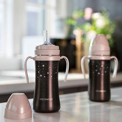 Grosmimi Dark Stainless Straw Cup 300ml Red-1954803142583521281