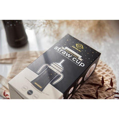 Grosmimi Dark Stainless Straw Cup 300ml Red-1954803142583521286