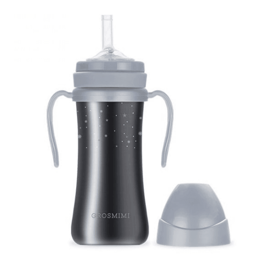 Grosmimi Stainless Straw Cup 200ml Charcoal-1954803141157457924