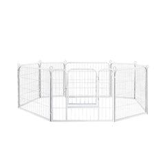 PaWz 8 Panel 24'' Pet Dog Playpen Puppy White 24 inch-1966287384542842880