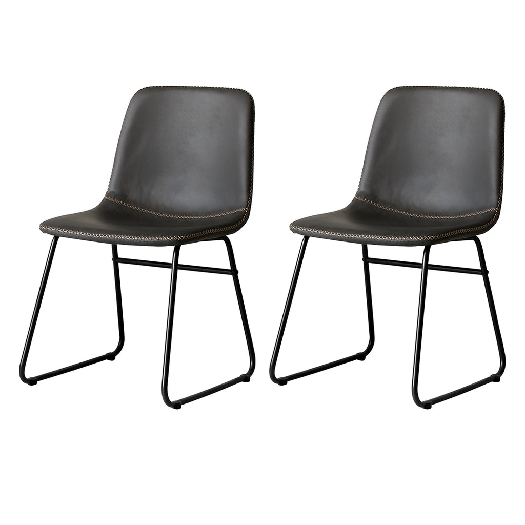 Levede 2x Dining Chairs Kitchen Table Black-1954802996567216128