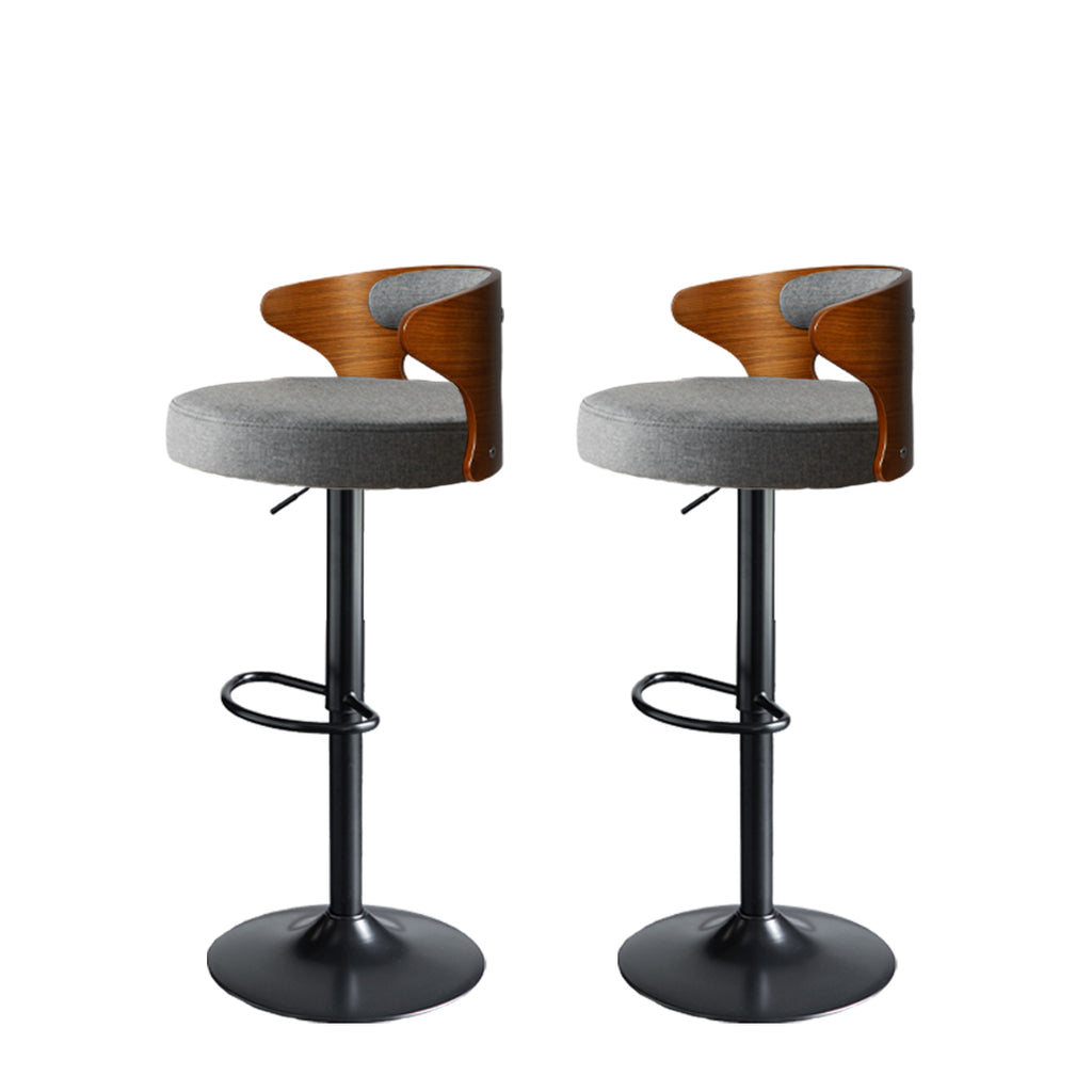 Levede 1x Kitchen Bar Stools Gas Lift Grey-1954802951721717760