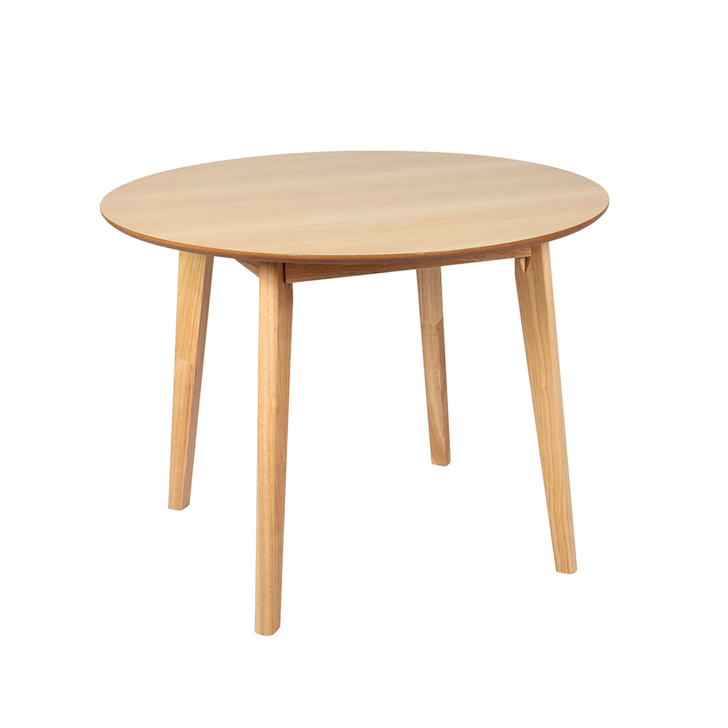 Levede Dining Table Round Rubberwood Base 100cm Natural 100 CM-1954802998861500416
