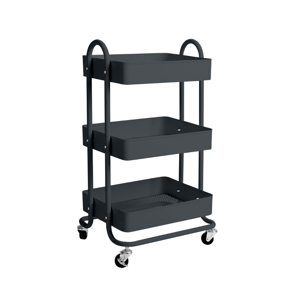 Levede 3 Tiers Kitchen Trolley Cart Grey-1954802728517636096