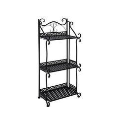 Levede Plant Stand 3 Tiers Outdoor Indoor Black-1954802667826057216