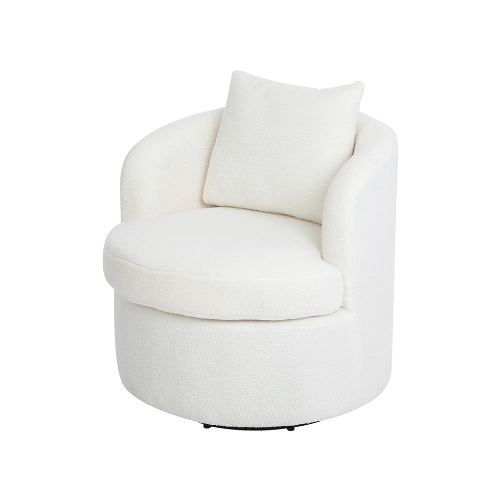 Levede Fleece Swivel Chair-1954802380256186368