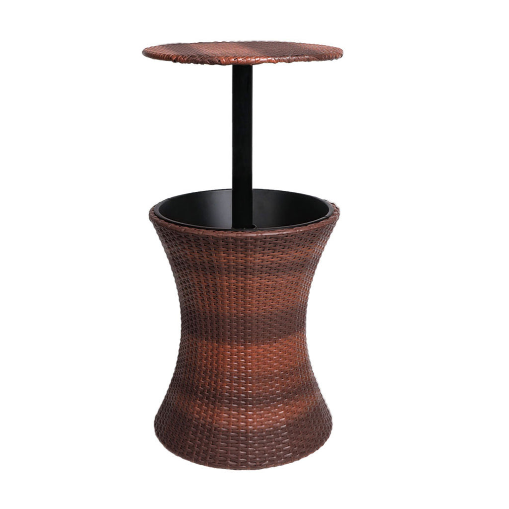 Levede Cooler Ice Bucket Table Bar Outdoor Black and brown-1954802874462638080