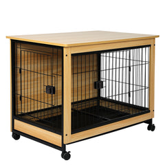 PaWz Wooden Wire Dog Kennel Side End M Medium-1954802558493134848