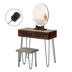 Levede Dressing Table LED Light Strip Brown-1954802443464347648
