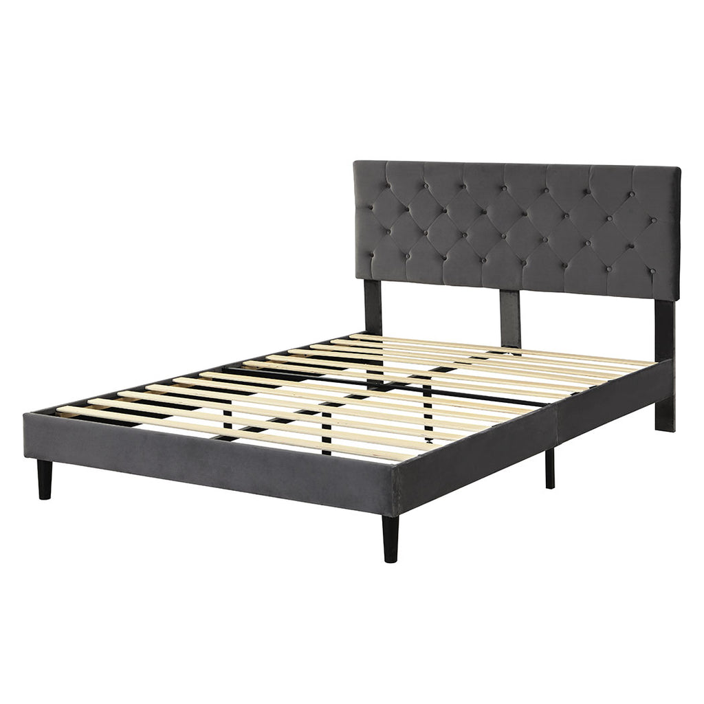 Levede Bed Frame Queen Size Mattress Grey-1954802930586619904
