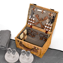 4 Person Picnic Basket Baskets Set Outdoor-1954802336337629184