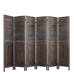 Levede 6 Panel Partition Room Divider Brown-1954802330083921920