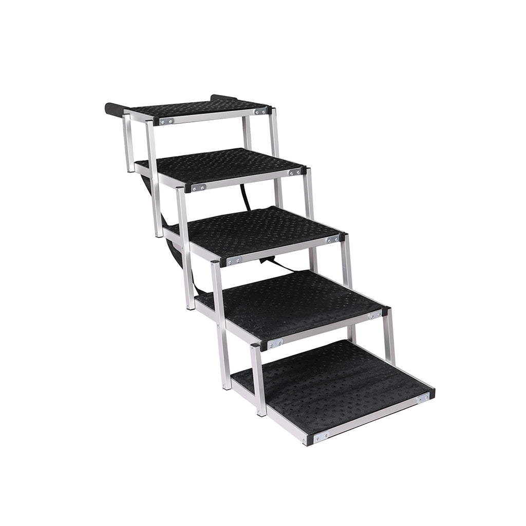 PaWz 5 Steps Dog Ramp Adjustable Height Black-1954802550364573696