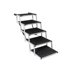 PaWz 5 Steps Dog Ramp Adjustable Height Black-1954802550364573696