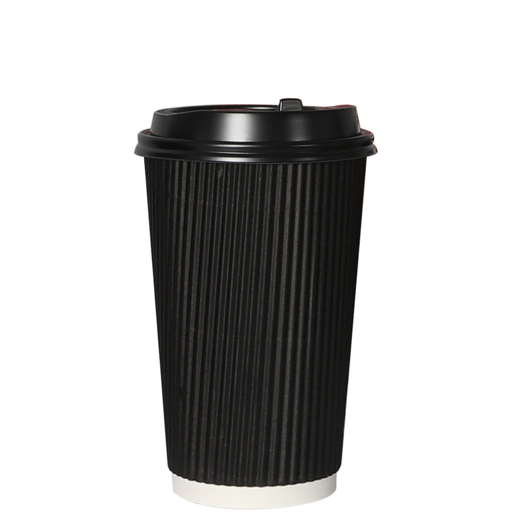 500 Pcs 16oz Disposable Takeaway Coffee Black-1954802896562425856