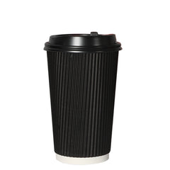 500 Pcs 16oz Disposable Takeaway Coffee Black-1954802896562425856