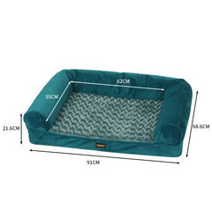 PaWz Pet Bed Sofa Dog Bedding Soft Warm L Blue Large-1954802514780098562