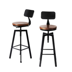 Levede 4x Bar Stool Kitchen Wooden Metal-1963748915782225920