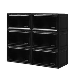 Stacked Shoe Box Acrylic Sneaker Display 6PC Black-1954802597328195584