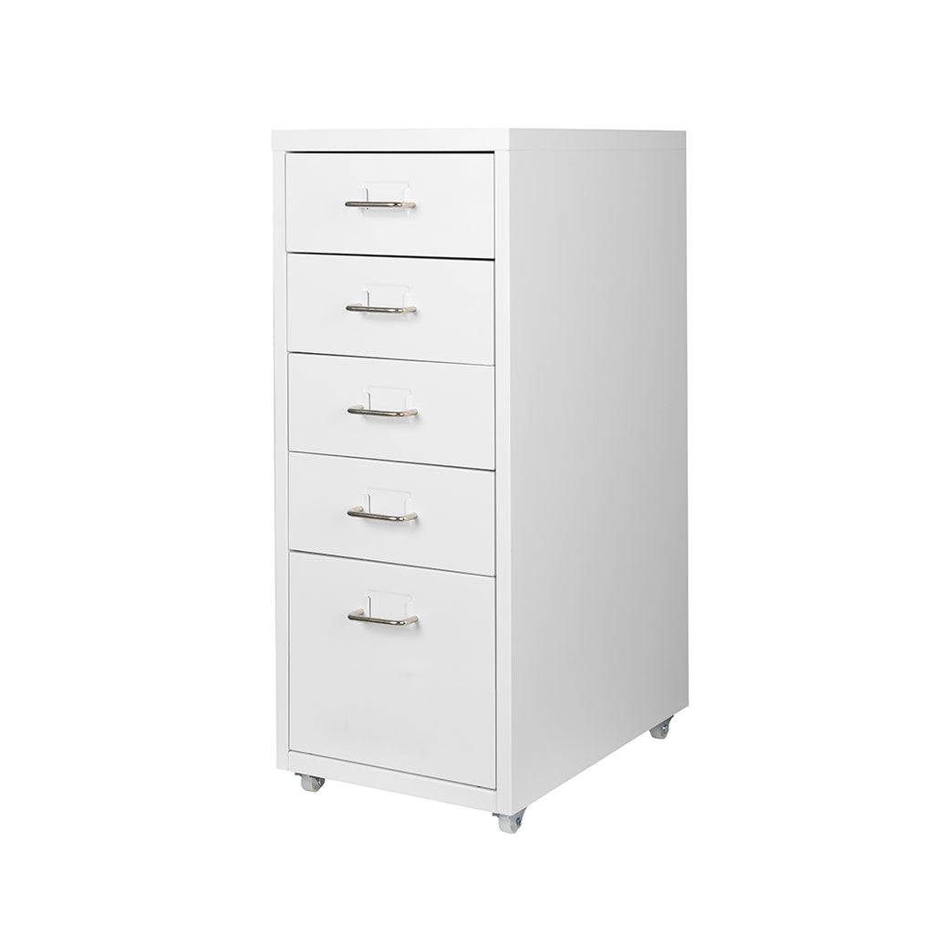 Levede 5 Drawer Office Cabinet Drawers White-1954802728165314560