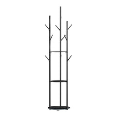 Levede Coat Rack Clothes Stand 8 Hook Organizer Black-1954803015181537280
