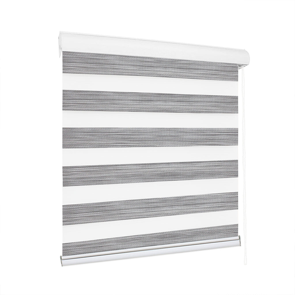 Marlow Blackout Zebra Roller Blind Curtains 180x210 Grey-1954802973611790336