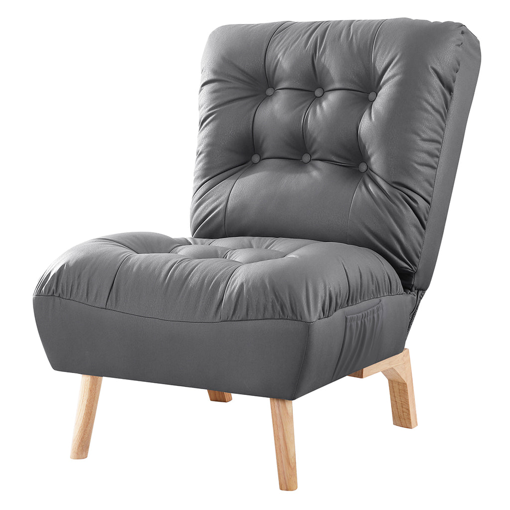 Levede Accent Chair Sofa Recliner Adjustable Grey-1954802893047599104