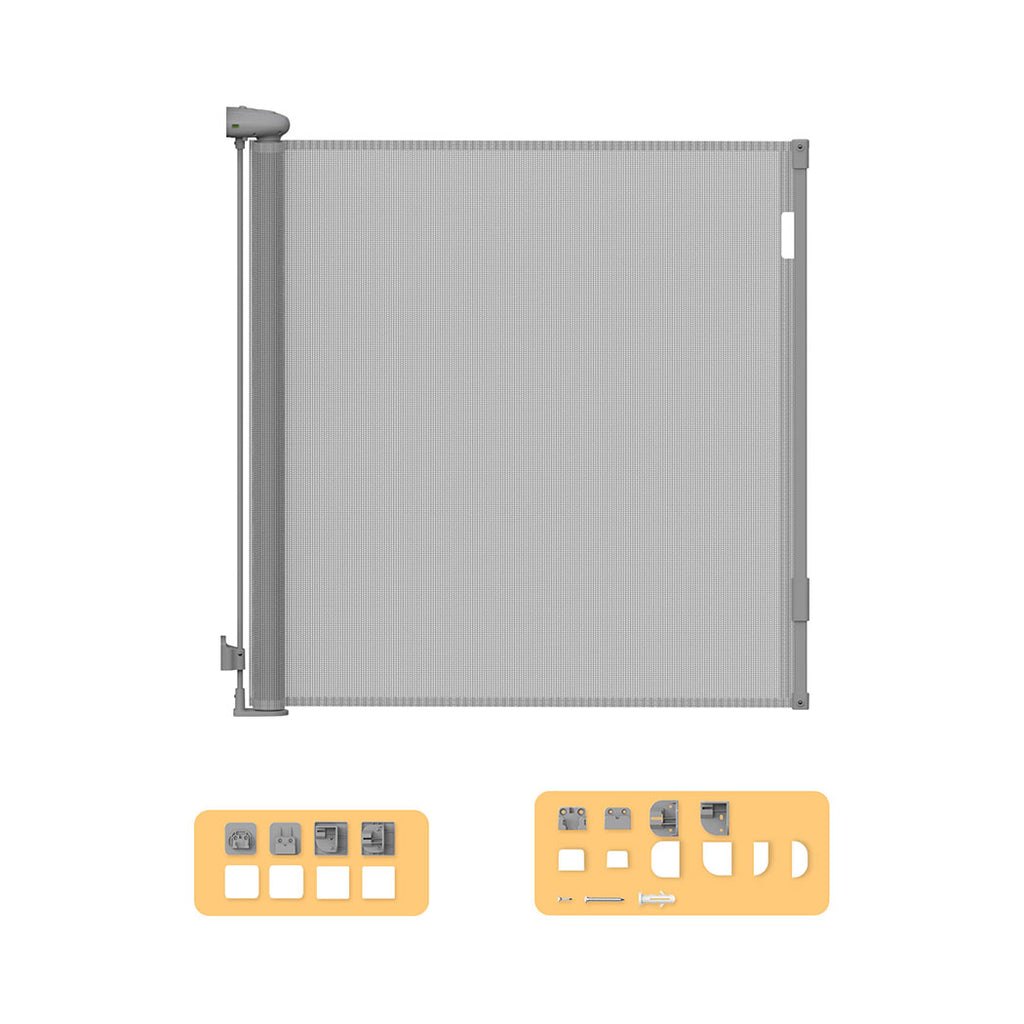 BoPeep Retractable Baby Safety Gates 150cm Grey 150 cm-1954802788848504832