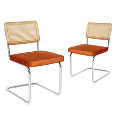 Levede 2xRattan Chair Dining Chairs Orange-1954802995946459136