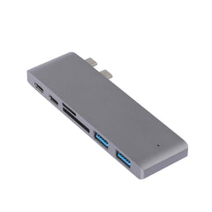 USB 3.0 Type-C HUB 6 Port Powered Adapter Grey-1954802839679275008
