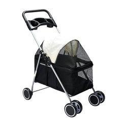 PaWz Large Pet Stroller Dog Cat Carrier Black-1954802606761185280