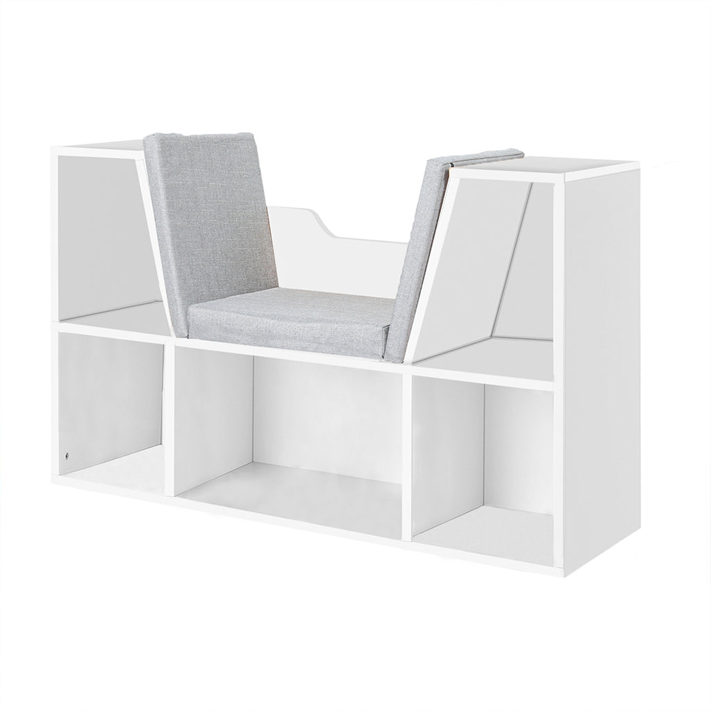 Levede Kids Bookcase Toys Box Shelf White-1954802614847803392