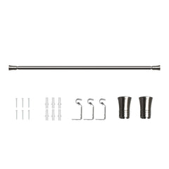 Marlow Satin Nickel Curtain Rod Steel Quiet Rail Pole Pommel Set Adjustable-1954802388523159552